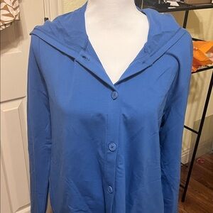 NWOT Denim&Co Blue Women's Jersey Knit hooded Jacket
